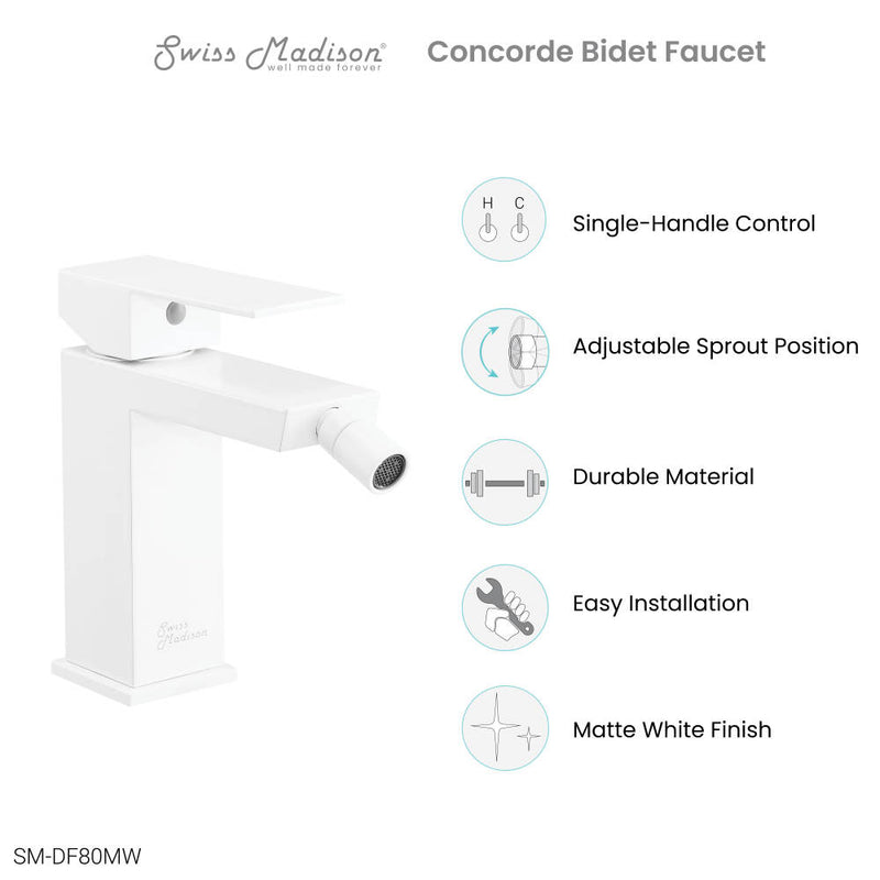 Concorde Bidet Faucet in Matte White