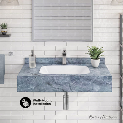 Avancer 36'' Wall Mount Sink In Blue Celeste