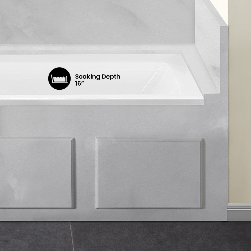 Voltaire 60" x 30" Left-Hand Drain Alcove Bathtub (15 - Pack)