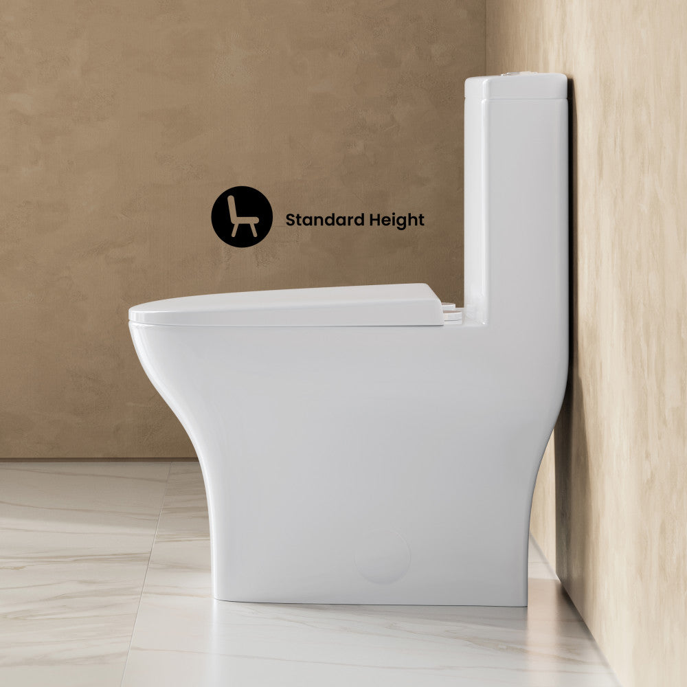 Sublime II One-Piece 10" Rough-in 1.1/1.6 GPF Dual Top Flush Round Compact Toilet in Glossy White (6 - Pack)