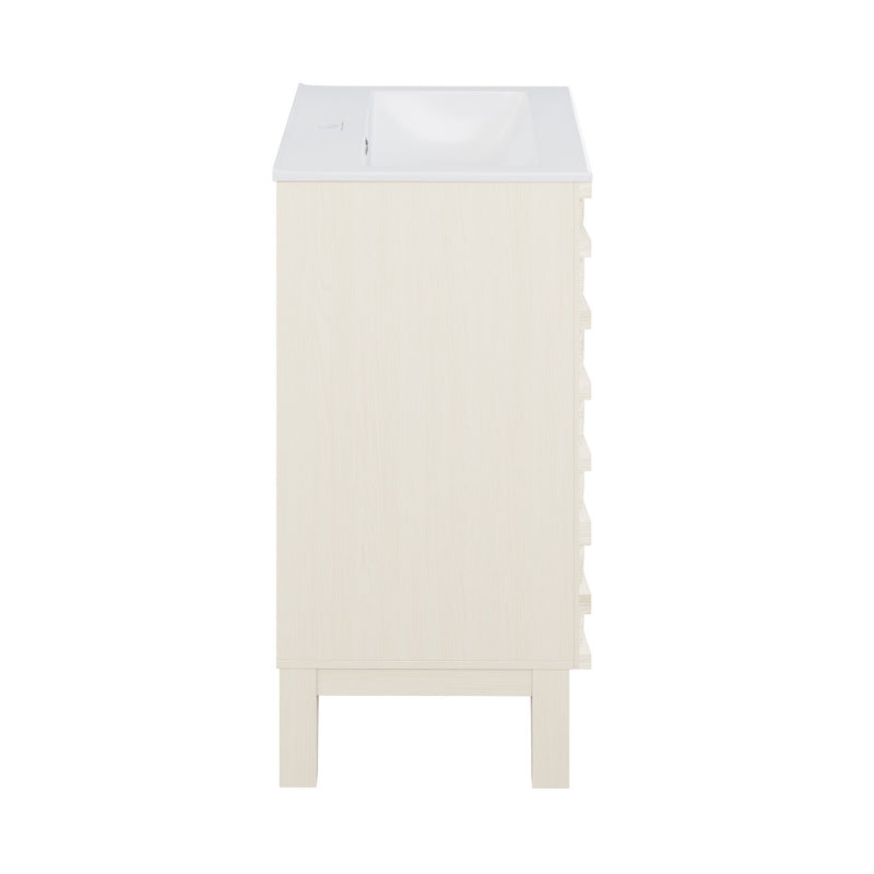 Cascade 18" Freestanding Bathroom Vanity in White Oak with Sink Top