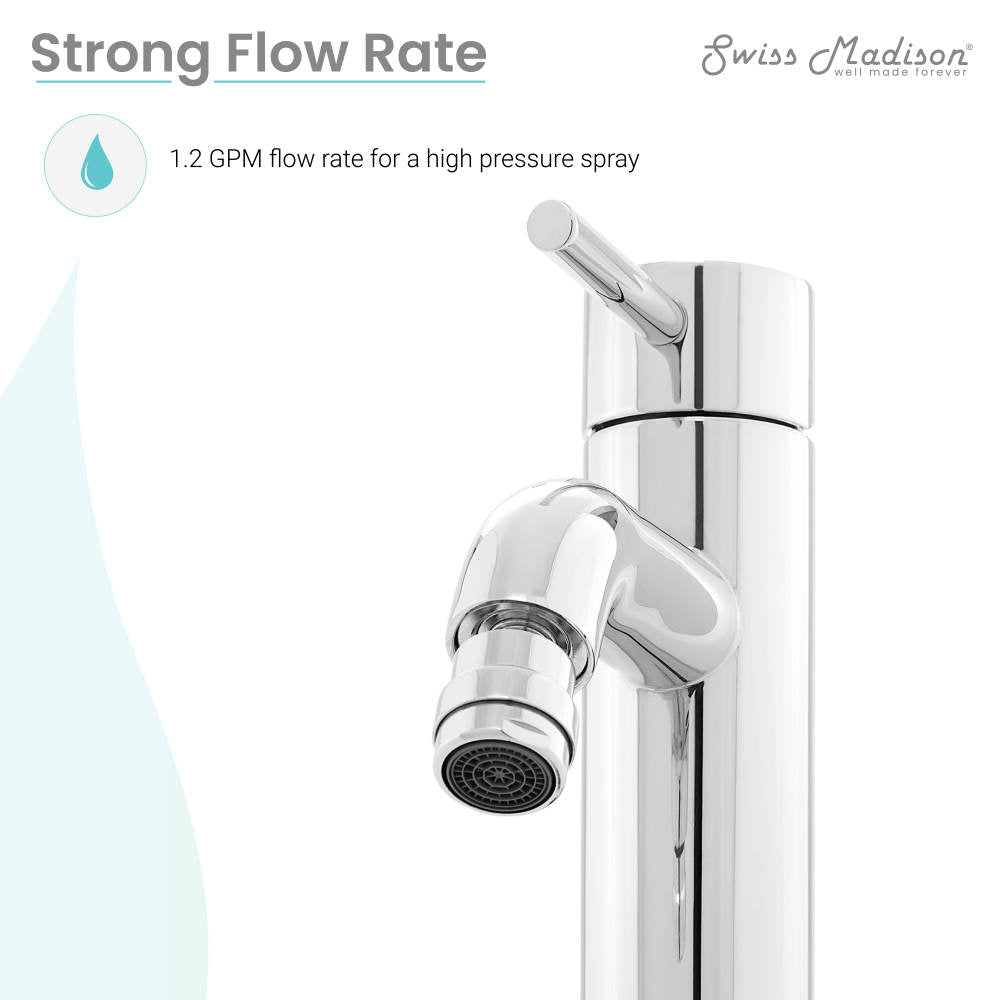 Single-handle chrome bidet faucet with angled spout and ergonomic lever handle.