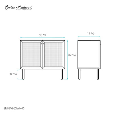 Classe 36" Bathroom Vanity in Dark Walnut Cabinet Only