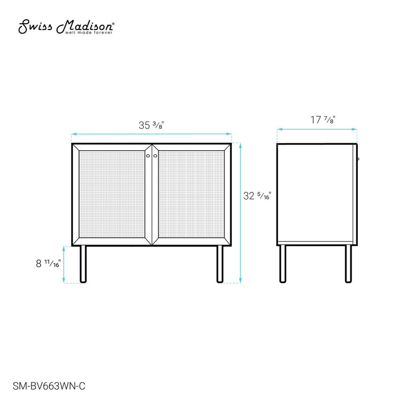 Classe 36" Bathroom Vanity in Dark Walnut Cabinet Only