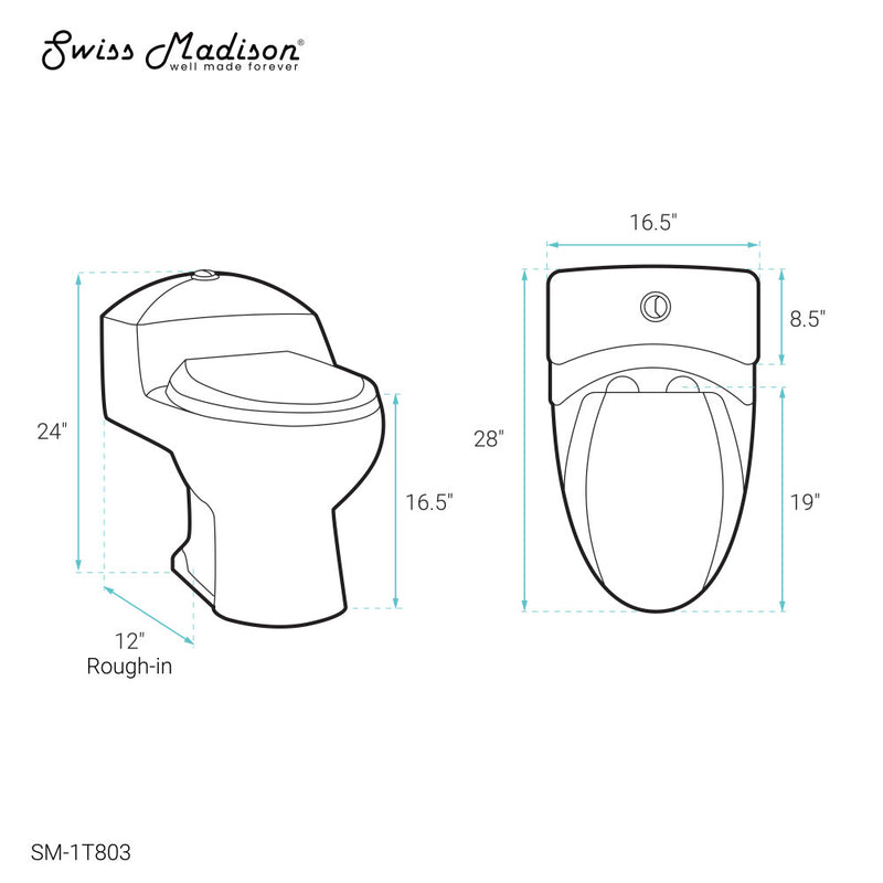 Chateau One-Piece Elongated Toilet Dual-Flush 1.1/1.6 gpf