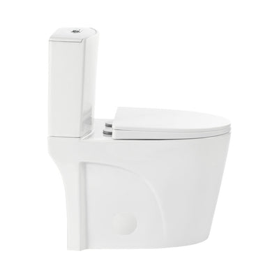 St. Tropez Two-Piece 12" Rough-in 1.1/1.6 GPF Dual Top Flush Elongated Toilet in Glossy White