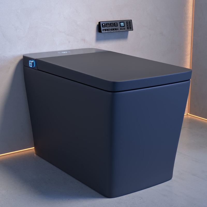 Concorde One Piece Smart Toilet 1.28 GPF in Matte Black with Heated Bidet, Air Drying, Night Light, Foot Sensor