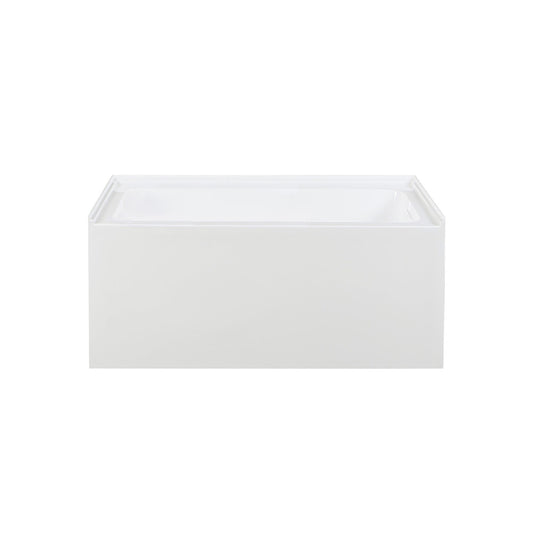Voltaire 48 x 32 Skirted Right Drain Soaking Apron Bathtub in Glossy White with Integrated Overflow, Drain Included