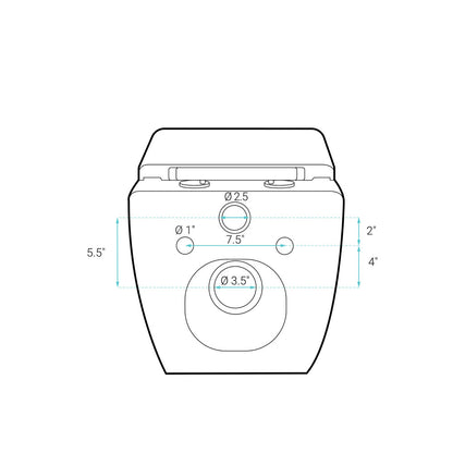 Concorde Wall-Hung Toilet Bundle 0.8/1.6 GPF Dual Flush in Glossy White with Brass Flush Plate