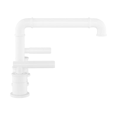 Avallon 8 in. Widespread, Sleek Handle, Bathroom Faucet in Matte White