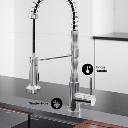 Nouvet Single Handle, Pull-Down Kitchen Faucet in Chrome