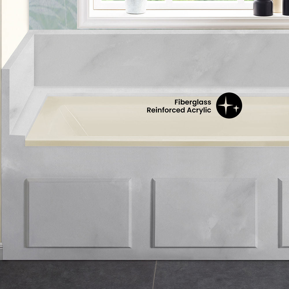 Voltaire 60" x 30" Right-Hand Drain Alcove Bathtub in Bisque