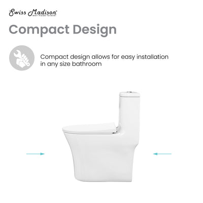 TWISTER Dual Flush, Cascade One-Piece Compact Toilet, 1.1/1.6 GPF