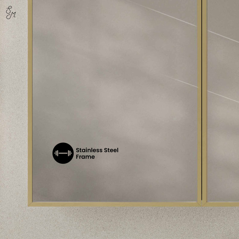 Porte 32 x 31 Arched Recessed/Wall Mount Medicine Cabinet with Mirror in Gold