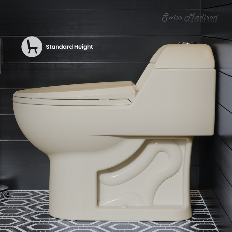 Chateau One-Piece Elongated Dual-Flush Toilet in Bisque 1.1/1.6 gpf