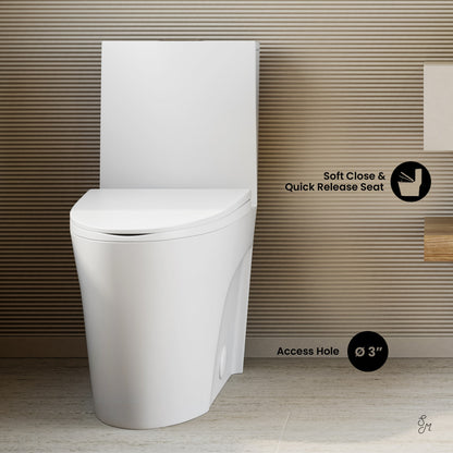 St. Tropez One-Piece 10" Rough-in 1.1/1.6 GPF Dual Top Vortex Flush Elongated Toilet in Matte White