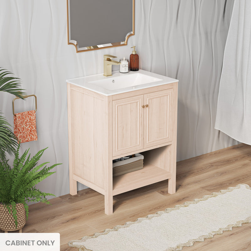 Château 24" Freestanding Bathroom Vanity Cabinet without Top in White Oak
