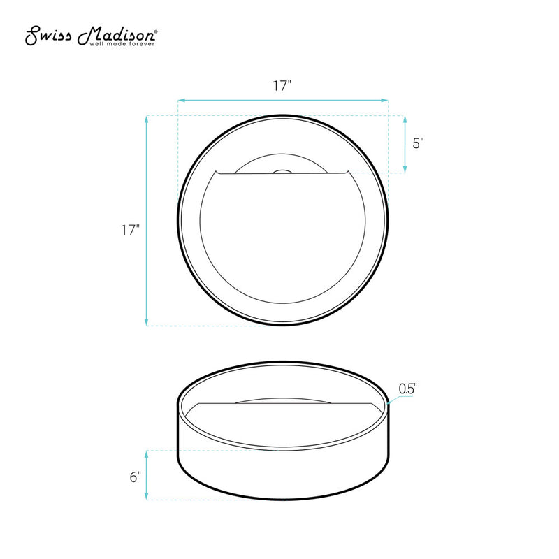 Beau 16.5" Round Vessel Bathroom Sink in Matte White