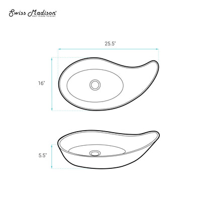 Daxton Glossy White Ceramic Specialty Vessel Sink 25.5 in