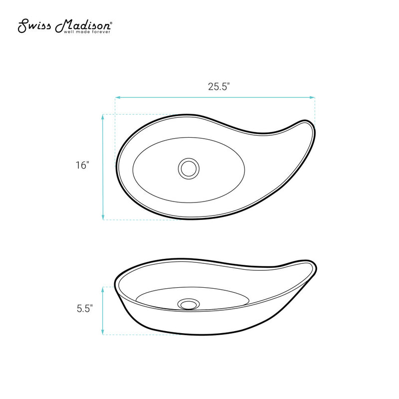 Daxton Glossy White Ceramic Specialty Vessel Sink 25.5 in