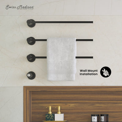 Claire 3-Bar Electric Towel Warmer in Matte Black