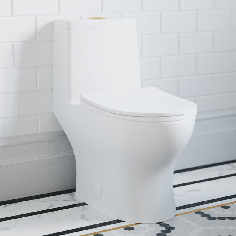 Ivy One Piece Toilet Dual Vortex™ Flush, Brushed Gold Hardware 1.1/1.6 gpf