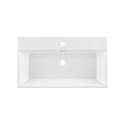 Claire 30 Ceramic Console Sink White Basin Gold Legs