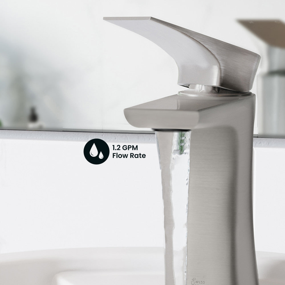 Monaco Single Hole, Single-Handle, Bathroom Faucet in Brushed Nickel