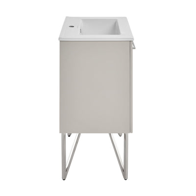 Annecy 24" Freestanding Bathroom Vanity in Greige with Sink Top