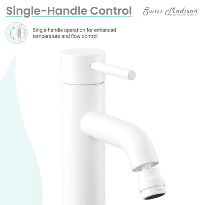 Single-handle bidet faucet in matte white, sleek cylindrical design.