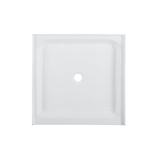 Voltaire 42" x 42" Acrylic White, Single-Threshold, Center Drain, Shower Base