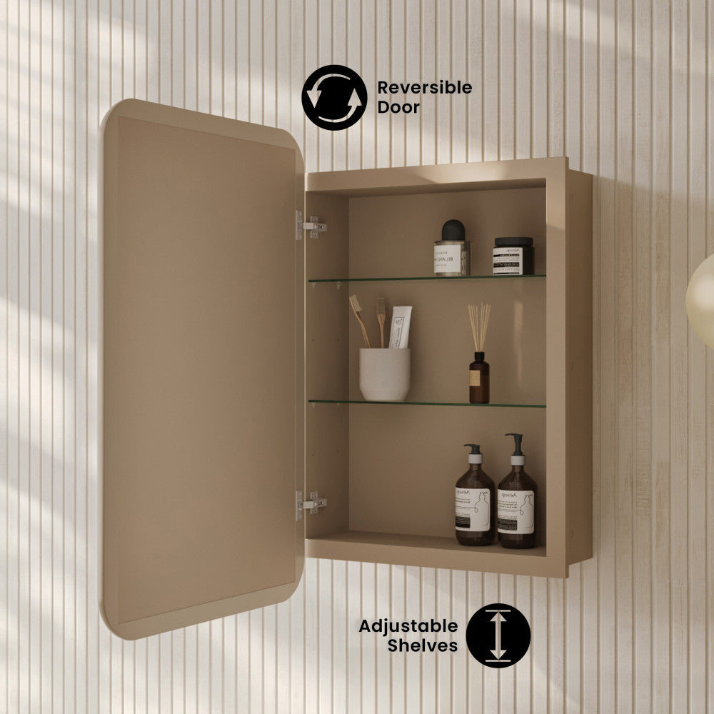 Plaisir 18 x 27 Recessed/Wall Mount Medicine Cabinet with Mirror in Sand