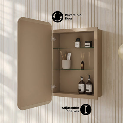 Plaisir 18 x 27 Recessed/Wall Mount Medicine Cabinet with Mirror in Sand