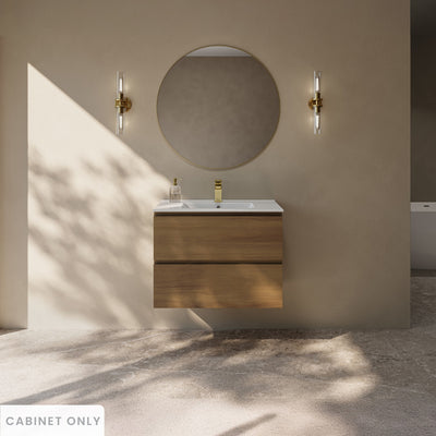 Liberte 30" Wall-Mounted Bathroom Vanity Cabinet without Top in Brown Oak