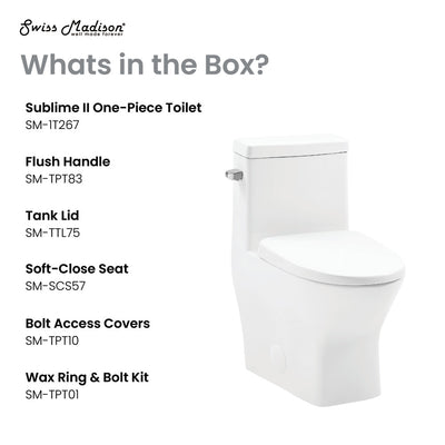 Sublime II One-Piece Round Toilet with Left Side Flush, 10" Rough-In 1.28 gpf