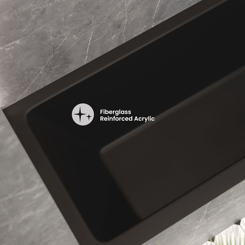 Voltaire 60" x 30" Right-Hand Drain Alcove Bathtub in Matte Black