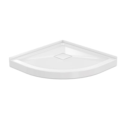 Marquette 34 in. x 34 in. Rounded Corner Single-Threshold Shower Base with Center Drain in Glossy White