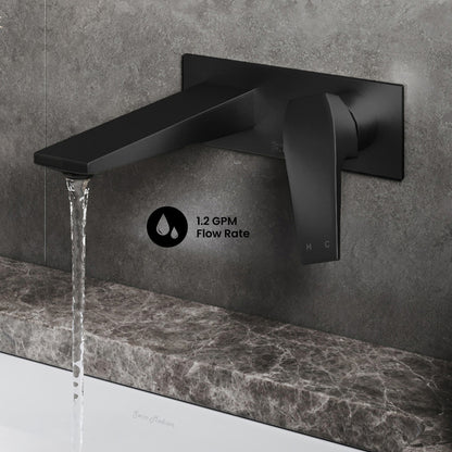 Voltaire Single-Handle, Wall-Mount, Bathroom Faucet in Matte Black