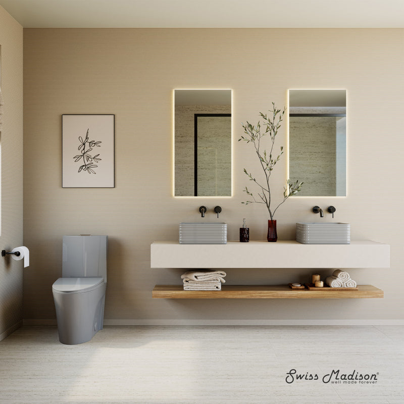 St. Tropez One-Piece Elongated Toilet Vortex™ Dual-Flush 1.1/1.6 gpf in Glossy Gray