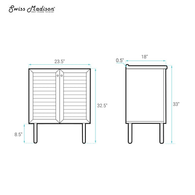 Bron 24" Freestanding Bathroom Vanity Cabinet without Top in Brown Oak