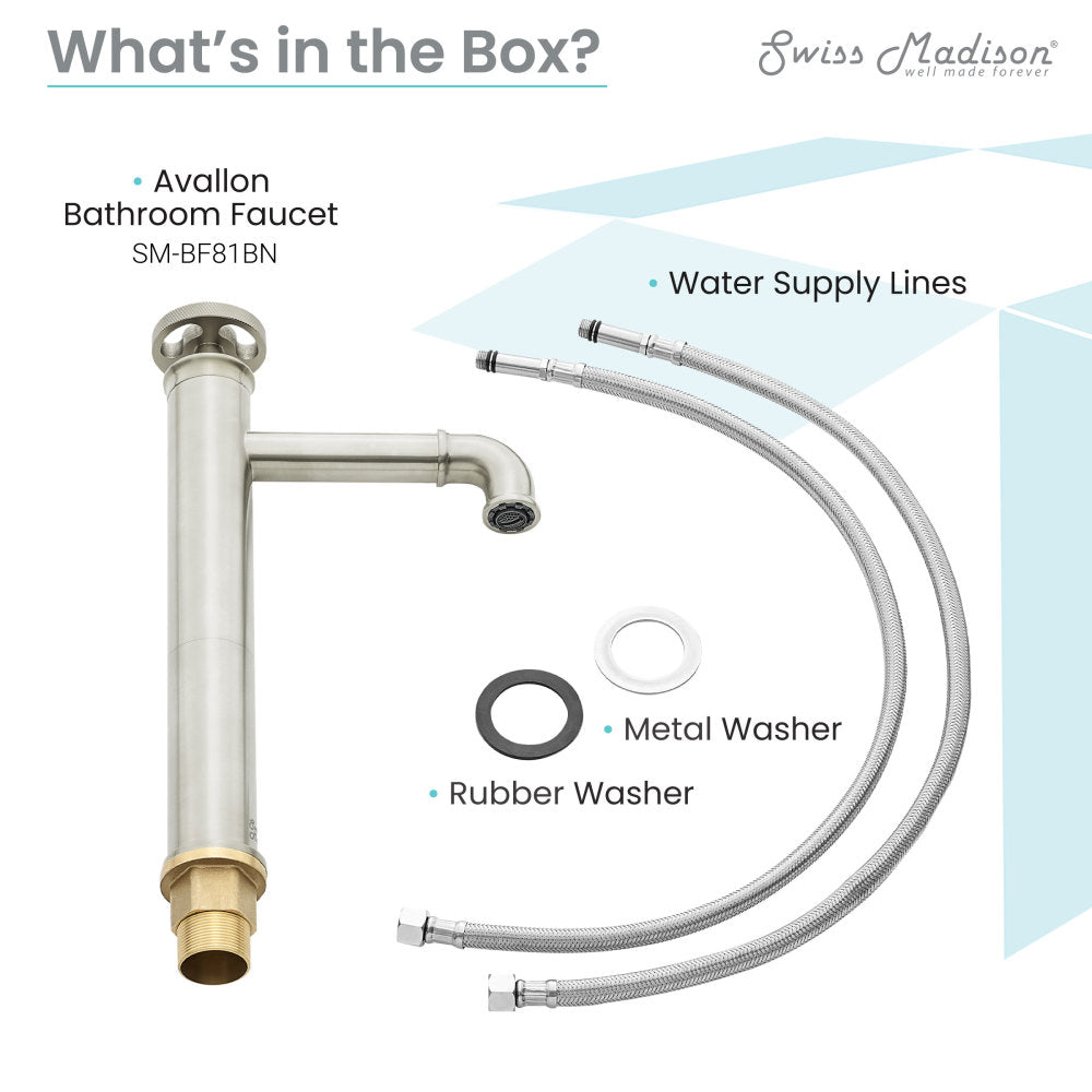 Single-handle high arc bathroom faucet in brushed nickel with wheel handle and single hole design.
