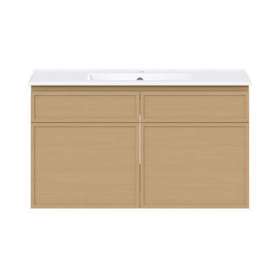 St. Tropez 36" Wall-Mounted Bathroom Vanity in Natural Oak with Sink Top