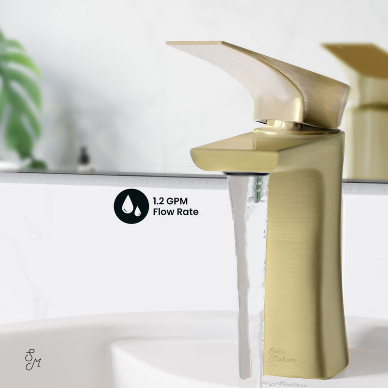 Monaco Single Hole, Single-Handle, Bathroom Faucet in Brushed Gold