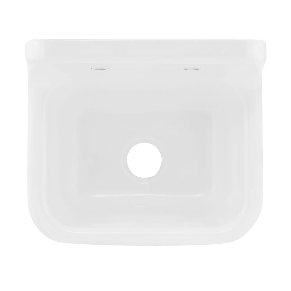 Loire 22" Cast Iron Rectangle Wall-Mounted Sink in Glossy Sage