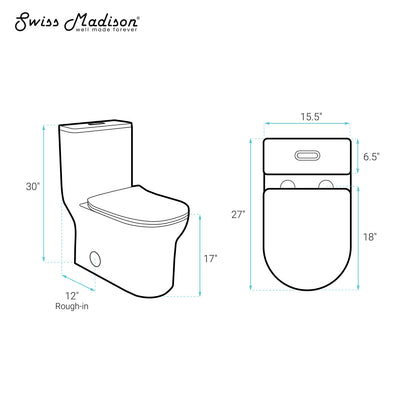 Burdon One Piece Elongated Toilet Dual Flush 1.1/1.6 gpf in Bisque