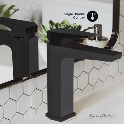 Voltaire Single Hole, Single-Handle, Bathroom Faucet in Matte Black