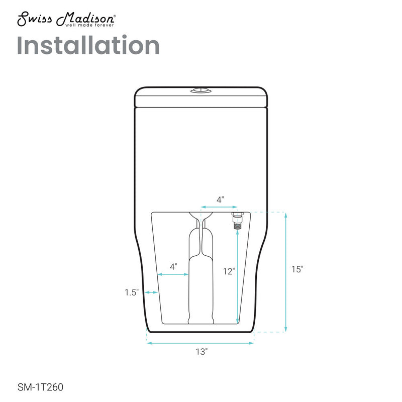 Sublime II One-Piece 12" Rough-in 1.28 GPF Left Flush Round Compact Toilet in Glossy White (6 - Pack)