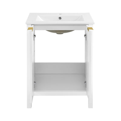 Bastille 24" Freestanding Bathroom Vanity in White with Sink Top
