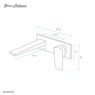 Monaco Single-Handle, Wall-Mount, Bathroom Faucet in Chrome