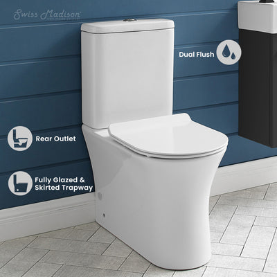 Calice Two-Piece Elongated Rear Outlet Toilet Dual-Flush 1.1/1.6 gpf